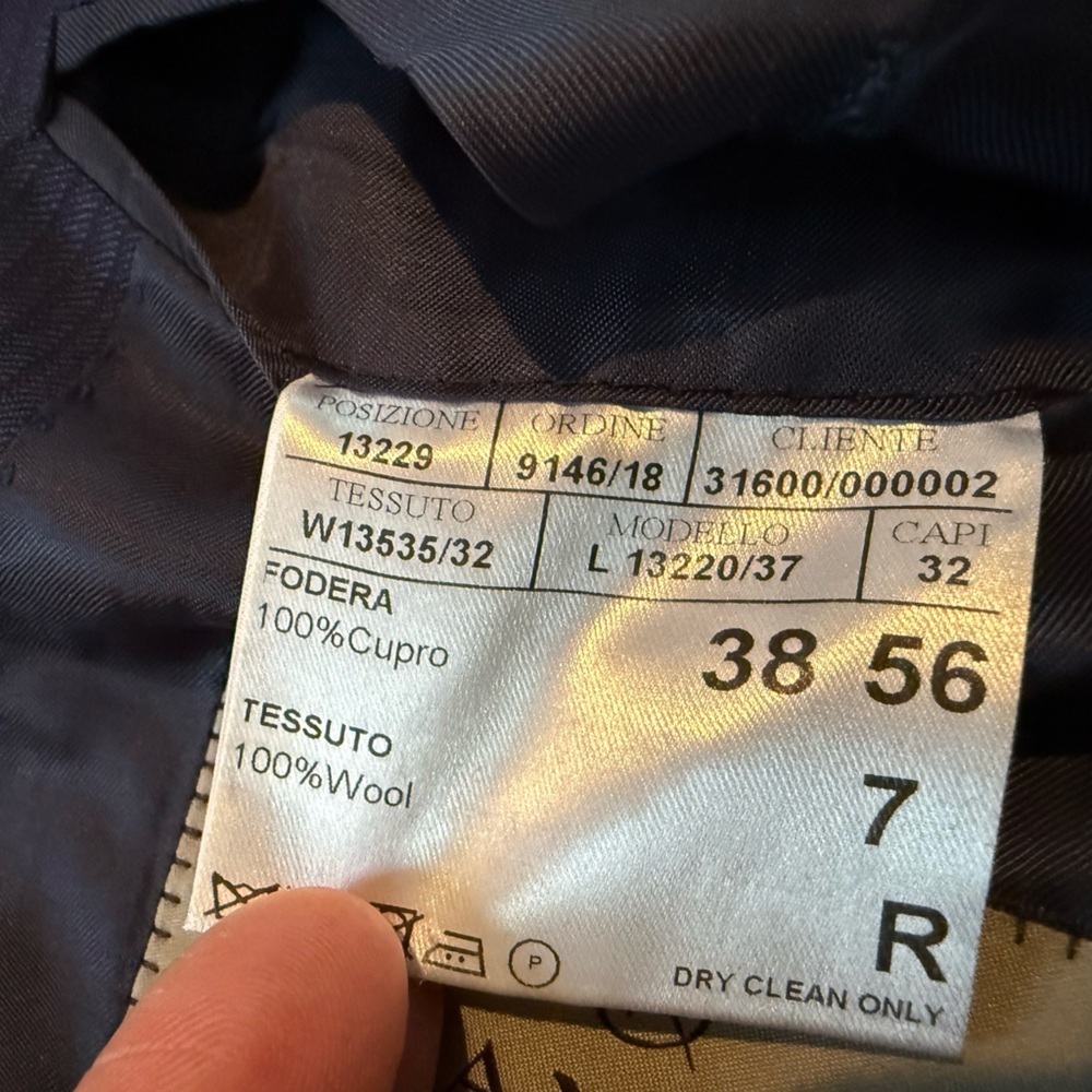 CANALI Travel + Water Resistant Navy Blue Striped Wool Sport Coat Men’s Size 46R - Picture 13 of 15